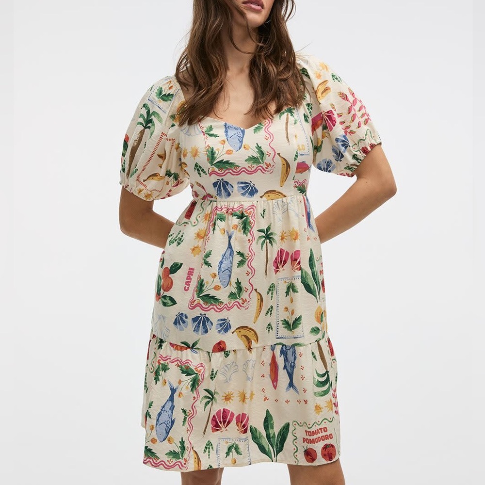 Multi-Coloured Patterned Summer Dress